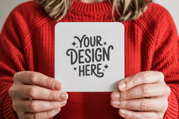 Christmas Coaster Mockup 40: Elevating Holiday Design with Minimalist Precision