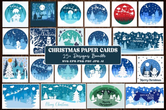 Christmas Shadow Box SVG Bundle: Festive Crafting