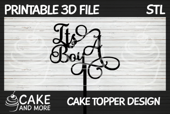 Elegant It s a Boy Script Topper: A Timeless Choice for Your Celebration