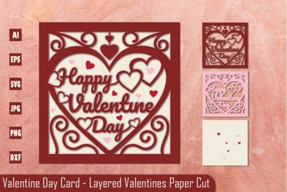 Happy Valentine's Day Heart Layered Shadow Box