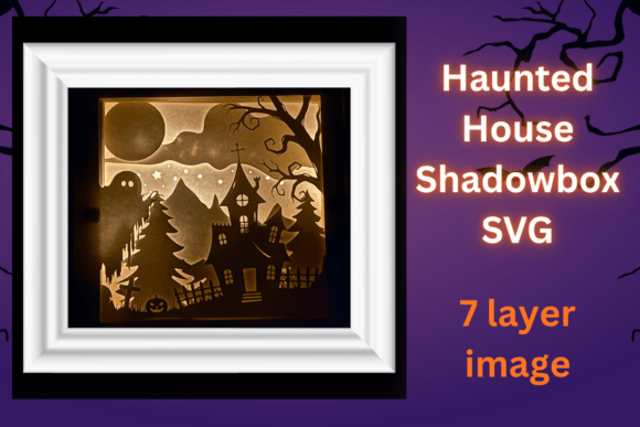 Haunted House in the Woods Shadowbox SVG: Crafting Spooky Depth