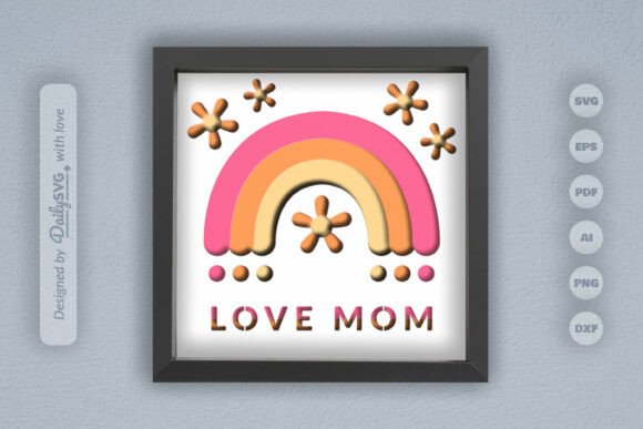 Love Mom Layered Papercut: A Heartfelt Digital Design for Every Creator