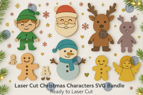 Mastering Holiday Decor with the Laser Cut Christmas Characters SVG Bundle