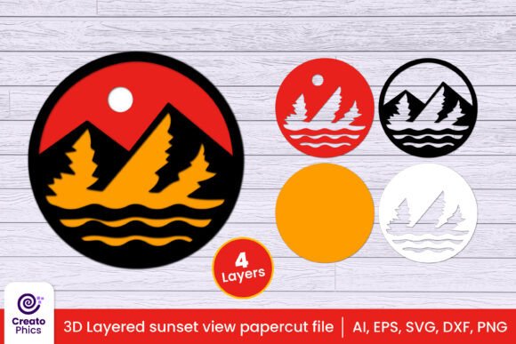 Mastering the Art of Layered Papercut Mountain Craft Sunset SVG Designs