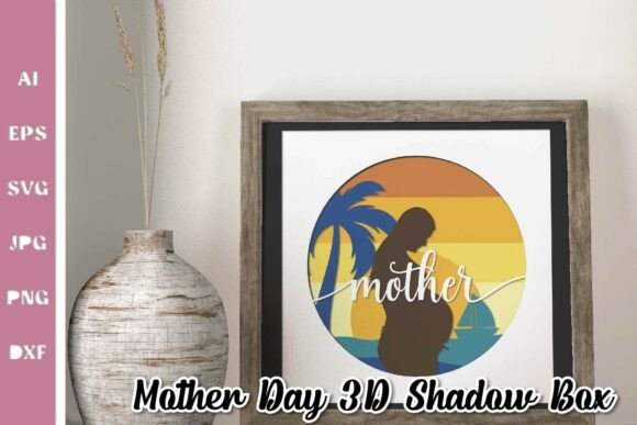 Mother's Day Sunset Silhouette Shadow Box