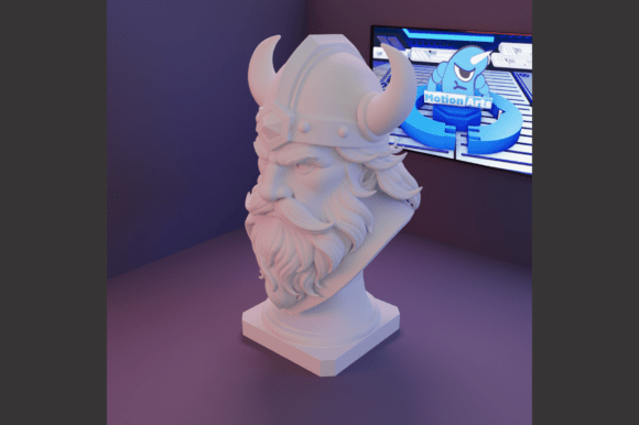Viking Bust 3D Model: Strength and Detail